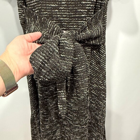 Lane Bryant Hi Lo Dress Tie Waist Stretch Tweed Short Sleeve Black Size 18/20 - Picture 3 of 8